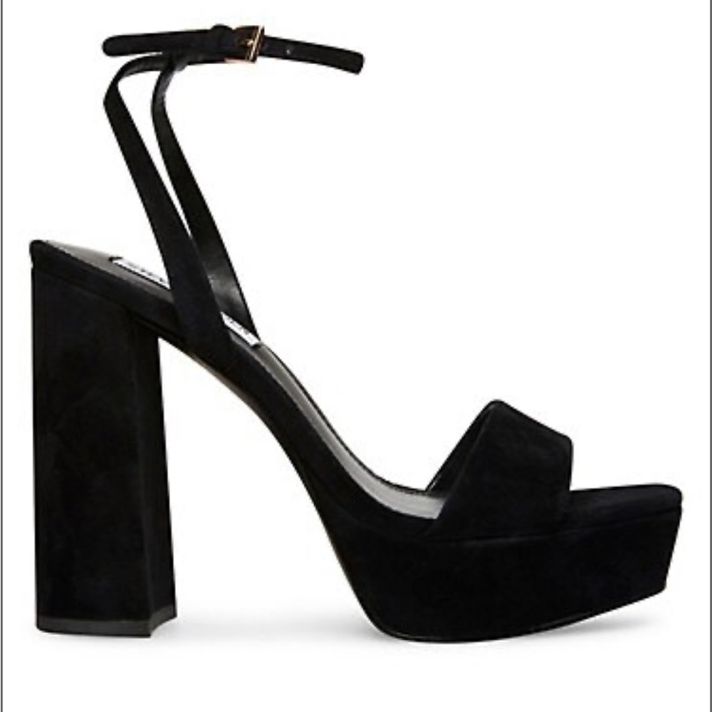 Steve Madden Lessa Block-Heel Suede Sandals